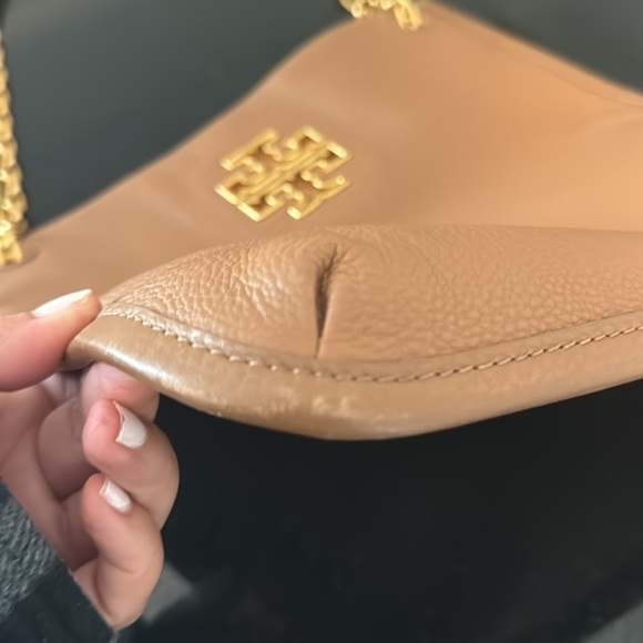 Tory Burch Pebbled Leather Shoulder/Crossbody Gold Chain Bag 12”X12” - Picture 3 of 9